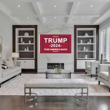 Trump 2024 Flag 3x5FT Outdoor, Trump Merchandise Take America Back 2 PACK Trump Flag 2024 Heavy Duty Banner for Outside Party Supplies for Yard Signs, Home Indoor Outdoor Decor with 2 Brass Grommets