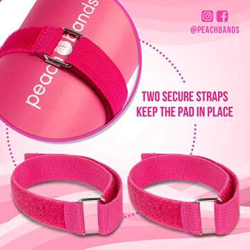 Peach Bands Barbell Pad with Secure Straps for Squats and Hip Thrusts (Pink)