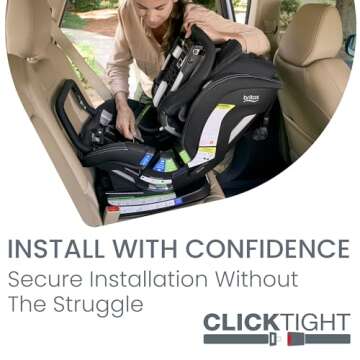 Britax Poplar S Convertible Car Seat, 2-in-1 Car Seat with Slim 17-Inch Design, ClickTight Technology, Onyx