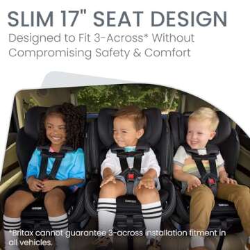 Britax Poplar S Convertible Car Seat, 2-in-1 Car Seat with Slim 17-Inch Design, ClickTight Technology, Onyx