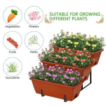 Mapleway 2 Pack Vertical Raised Garden Bed - Perfect for Outdoor & Indoor Gardening