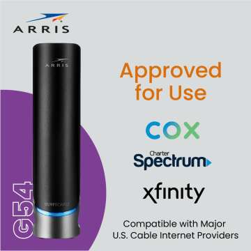 ARRIS (G54) - Cable Modem Router Combo - Fast DOCSIS 3.1 Multi-Gigabit & BE 18000 WiFi 7 Router Comcast Xfinity, Cox, Spectrum Quad-Band 1, Up to 18 Gbps Max Speed