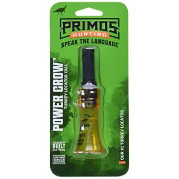 Primos Hunting Power Crow, Effective Turkey Locator Call for Seasoned Hunters, Green