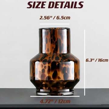 Ceramic Flower Vase, Unique Vase for Home Office Table Decor Housewarming Festival Gift (Amber)