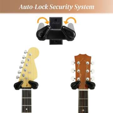 Onmiwod Guitar Wall Mount - Auto Lock Hanger for All Guitars