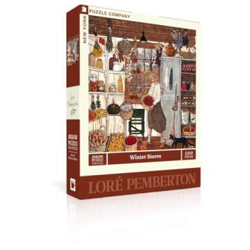 New York Puzzle Company - Loré Pemberton Winter Stores - 500 Piece Jigsaw Puzzle for Family Game Nights by Loré Pemberton