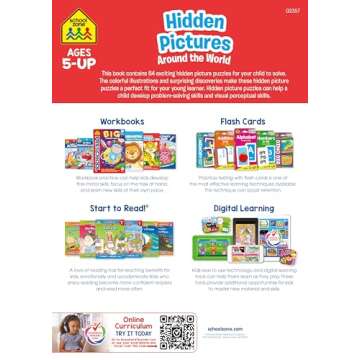 School Zone Hidden Pictures Around the World Workbook: Puzzle Book of Search and Find, Hidden Picture Puzzles, Geography, Global Awareness, and More (Activity Zone)