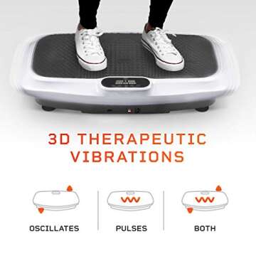 LifePro Turbo 3D Vibration Plate Exercise Machine - Dual Motor Oscillation, Pulsation + 3D Motion Vibration Platform | Full Whole Body Vibration Machine for Home Fitness & Weight Loss. (White)