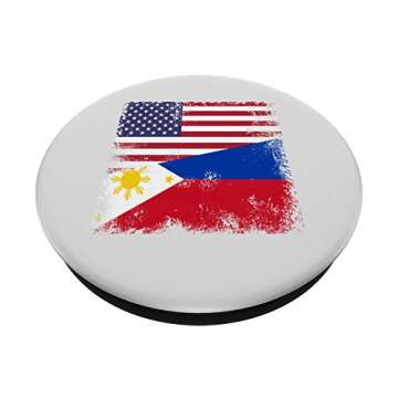 Half Filipino Flag Design | Vintage Philippines USA Gift