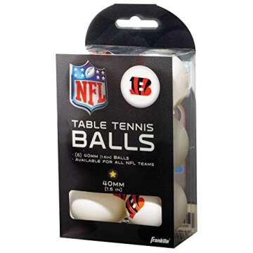 Franklin Sports Cincinnati Bengals Table Tennis Balls - NFL Team Table Tennis Balls - Official Team Logos and Colors - Fun NFL Game Room Accessories