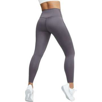 Nike Go Women's Firm-Support High-Waisted 7/8 Leggings with Pockets (as1, Alpha, s, Regular, Regular, Light Cave Purple/Grey)