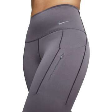 Nike Go Women's Firm-Support High-Waisted 7/8 Leggings with Pockets (as1, Alpha, s, Regular, Regular, Light Cave Purple/Grey)