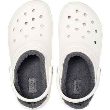 Crocs Classic Lined Clog White/Grey Men's 7, Women's 9 Medium