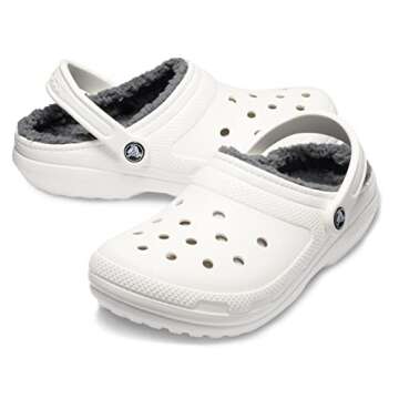 Crocs Classic Lined Clog White/Grey Men's 7, Women's 9 Medium