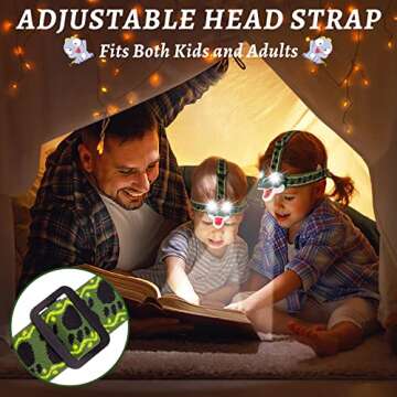 DX DA XIN Dinosaur Headlamp T-Rex LED Headlamps for Kids Flashlights Camping Gear - Dinosaur Toys for Boys Girls Toddlers Outdoor Toys for Kids Birthday Halloween Christmas Gifts Stocking Stuffers