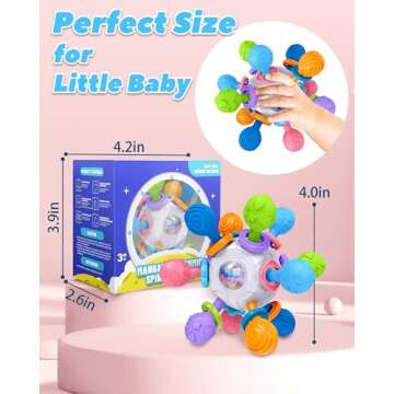 Baby Teething Toys for 0-6 6-12 Months Ages 0-2, Tummy Time Montessori Toys for Babies 0 3 6 9 12 18 Months, Newborn Infant Rattles Chew Sensory Toys, Baby Shower Gifts for Boys Girls