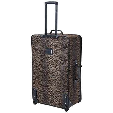 Rockland Jungle Softside Upright Luggage, Leopard, 4-Piece Set (14/19/24/28)