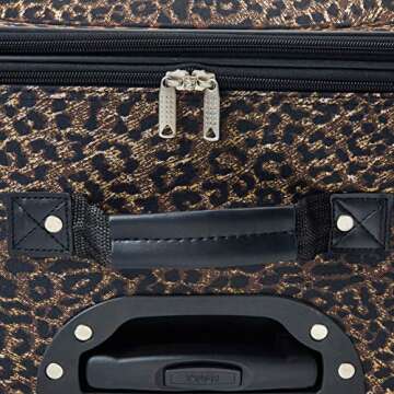 Rockland Jungle Softside Upright Luggage, Leopard, 4-Piece Set (14/19/24/28)