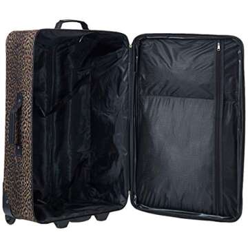 Rockland Jungle Softside Upright Luggage, Leopard, 4-Piece Set (14/19/24/28)