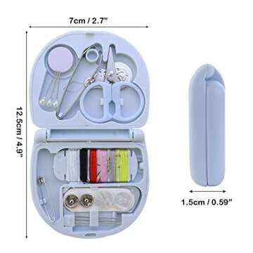 2 Pack Min Travel Sewing Kit DIY Sewing Supplies Portable Sewing Tool Kits Plastic Sewing Kit Box Beginner Friendly Emergency Sewing Repair Kit with Threads Scissors Hand Sewing Needles