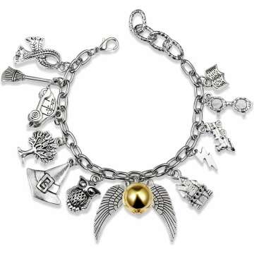 Wizardry Themed Charm Bracelet Jewelry Set for All Ages