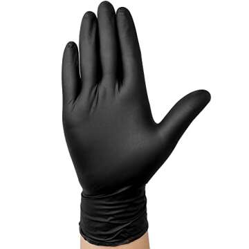 TitanFlex Disposable Nitrile Exam Gloves, 6-mil, Black, Small 100-ct Box, Heavy Duty Disposable Gloves, Cooking Gloves, Mechanic Gloves, Latex Free Gloves, Food Safe Rubber Gloves for Food Prep