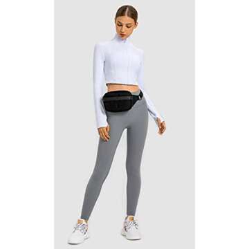 KTILG Womens Cropped Jacket Zip Up Pullover Slim Fit Yoga Running Athletic Workout Jackets Long Sleeve Activewear Gym Top