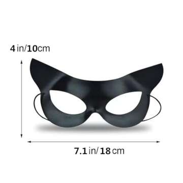 Soochat Women's Cat Mask Black Cat Mask Half Face Cat Mask Halloween Costumes masquerade Costume Party Accessory (Black)