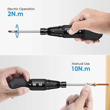 AMIR Electric Screwdriver Cordless, Rechargeable Power Screwdrivers Set, Portable Automatic Home Repair Tool Kit with LED Lights and USB Cable