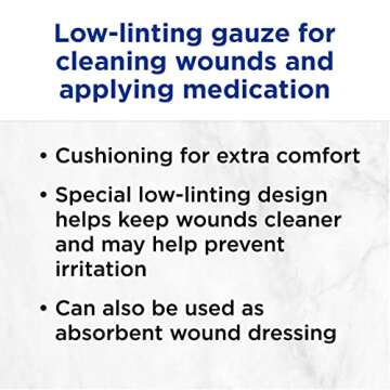 Band Aid Brand First Aid Products Tru-Absorb Sterile Gauze Sponges for Cleaning and Cushioning Minor Wounds, Cuts & Burns, Low-Lint Design, Individually Wrapped 4 in by 4 in Pads