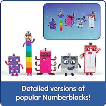 hand2mind Numberblocks Friends Six to Ten Figures, Cartoon Action Figure Set, Toy Figures, Play Figure Playsets, Small Figurines for Kids, Number Toys, Math Toys, Stocking Stuffers for Kids 3-5﻿