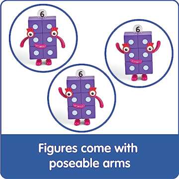 hand2mind Numberblocks Friends Six to Ten Figures, Cartoon Action Figure Set, Toy Figures, Play Figure Playsets, Small Figurines for Kids, Number Toys, Math Toys, Stocking Stuffers for Kids 3-5﻿