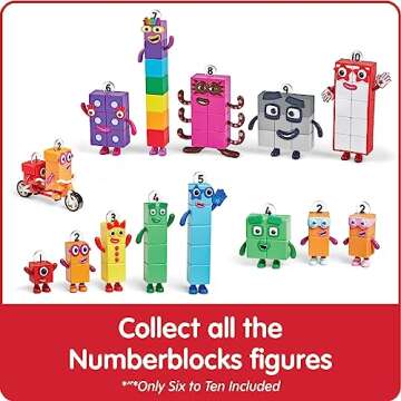 hand2mind Numberblocks Friends Six to Ten Figures, Cartoon Action Figure Set, Toy Figures, Play Figure Playsets, Small Figurines for Kids, Number Toys, Math Toys, Stocking Stuffers for Kids 3-5﻿