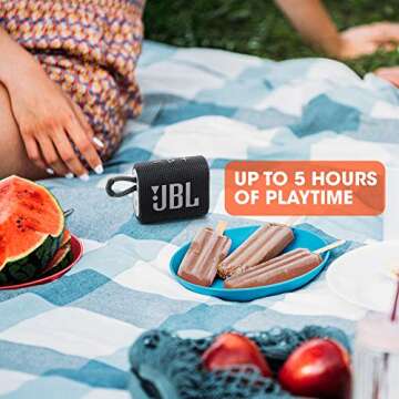 JBL Go 3 - Portable Mini Bluetooth Speaker, big audio and punchy bass, IP67 waterproof and dustproof, 5 hours of playtime, speaker for home, outdoor and travel (Camo)