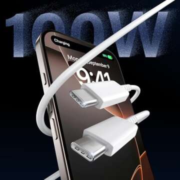 iPhone 16 Pro Max Charger Fast Charging,45W iPhone 16 Charger USB C Super Fast Charger Block &10FT Long Type C Charger Cable Cord for iPhone 16/16 Pro/16 Pro Max/16 Plus/15/15 Pro Max,Samsung Galaxy