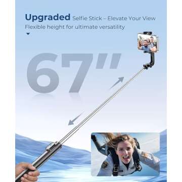 Fuloview 67'' Selfie Stick Tripod with Wireless Remote - Ideal for Photos, Videos, Live Streams