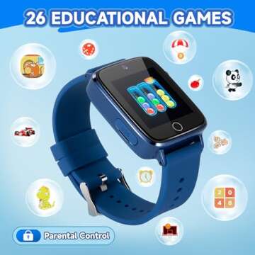 ZUODUN Touch Screen Camera Smart Watch for Kids Age 4-12, Pedometer, Flashlight, Alarm Clock