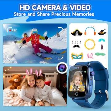 ZUODUN Touch Screen Camera Smart Watch for Kids Age 4-12, Pedometer, Flashlight, Alarm Clock