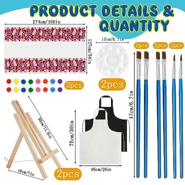 Yeaqee 13 Pcs Sip and Paint Kit Valentines Couple Painting Kit Supplies Canvas Painting Art Painting Set Pre Drawn Blank Stretch Canvas Kit for Couple Date Night Party (Afro King Queen,8x10)