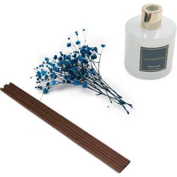 🌸 Cocorrína Premium Reed Diffuser Set: Soft Cashmere Vanilla Scent with Baby's Breath & Cotton Sticks (6.7oz) 💆‍♀️m Home Décor