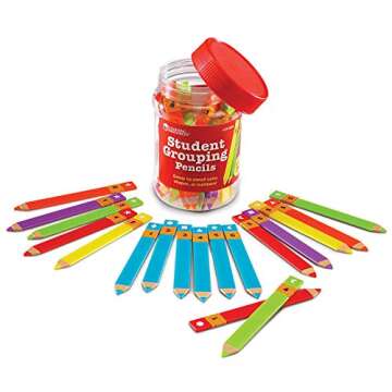 Learning Resources LER0624 Student Grouping Pencils, Multicolor, 4 1/2 x 4/2 in