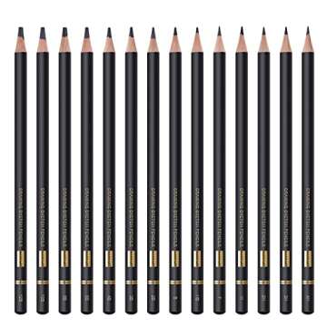 MARKART Professional Drawing Sketching Pencil Set - 14 Pieces,Graphite,(12B - 4H), Ideal for Drawing Art, Sketching, Shading, Artist Pencils for Beginners & Pro Artists