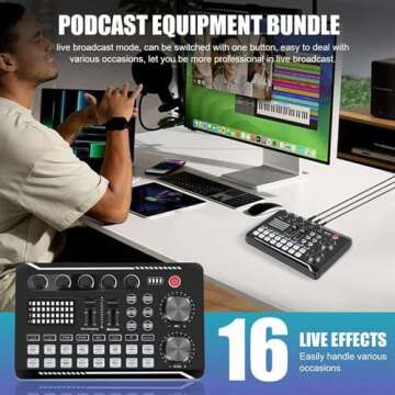 F998 Live Sound Card with DJ Mixer Effects & Voice Changer for Streaming