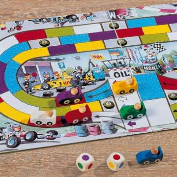 HABA Monza - Car Racing Games & Beginner's Board Game, Engaging Family Games for Kids and Adults Ages 5+ (Made in Germany)