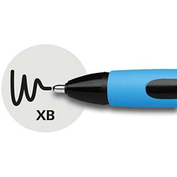 Schneider Slider Memo XB (Extra Broad) Ballpoint Pen, 1.4 mm, Light Blue Barrel, Black Ink, Box of 10 Pens (150201)