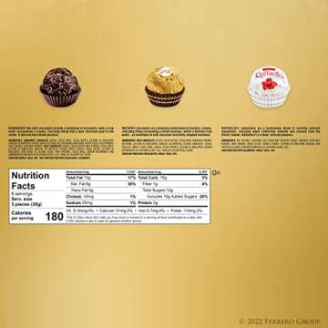 Ferrero Collection Premium Gourmet Assorted Hazelnut Milk Chocolate, Dark Chocolate and Coconut, 6.8 oz, 18 Count