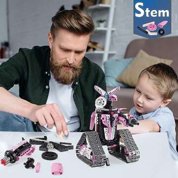 Funbud STEM Projects Robot Building Toys for Kids Ages 7-9 8-12 Years Old, Girls 3 in 1 Remote Control Robotics Kit, Educational Science Coding Car Set, Best Birthday