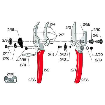 FELCO F-2 Classic Ergonomic Hand Pruner in Red