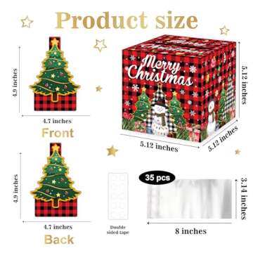 Christmas Money Pull Box with Tree Card & Bags for Gifts