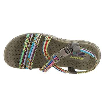 Skechers Women's Reggae-Sew Me-Boho Woven Strappy Slingback Sandal, Taupe Multi, 8